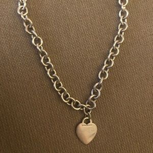 Tiffany heart tag necklace. 15 inch chain.